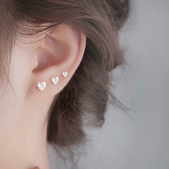 Teresa | Heart Delicate Glamour | Silver Earrings