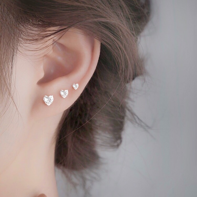 Teresa | Heart Delicate Glamour | Silver Earrings
