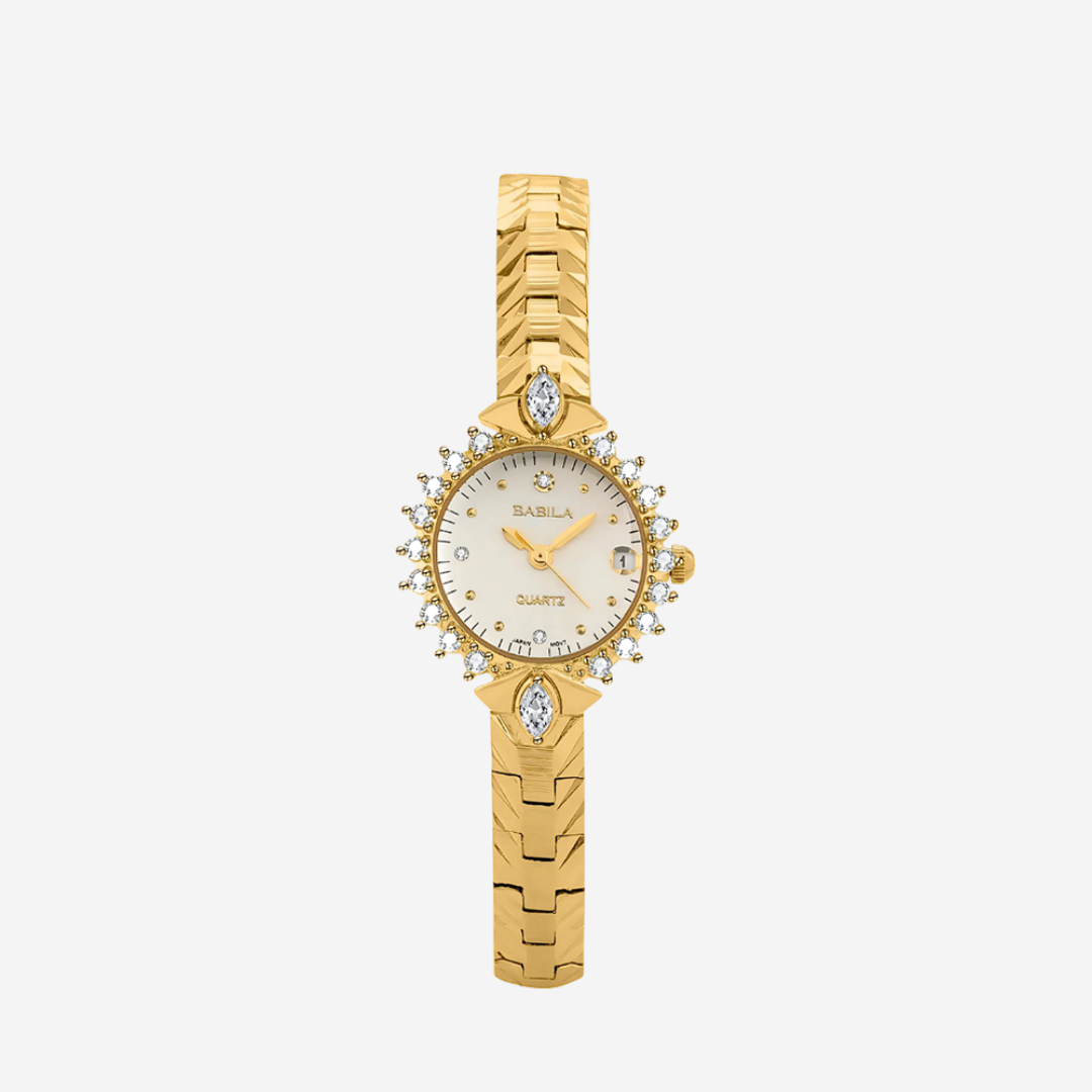 Patricia | Gold Crystal Bezel Women’s Bracelet Watch