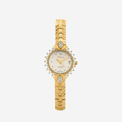Patricia | Gold Crystal Bezel Women’s Bracelet Watch