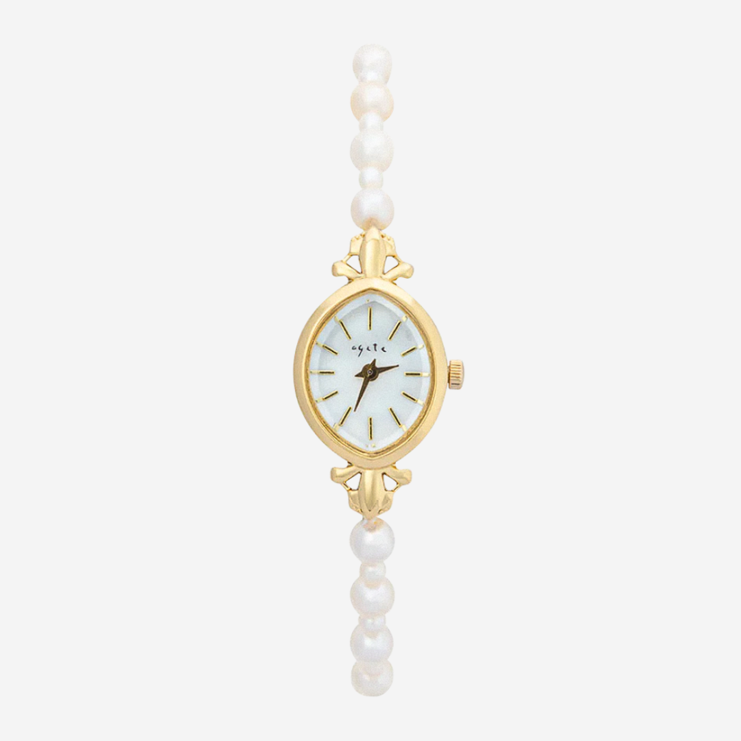 Sylvie | Gold Pearl Accent Women’s Bracelet Watch