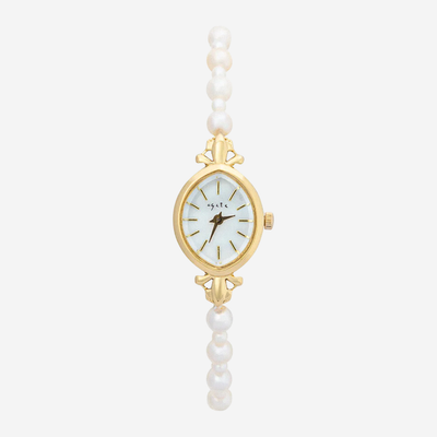 Sylvie | Gold Pearl Accent Women’s Bracelet Watch