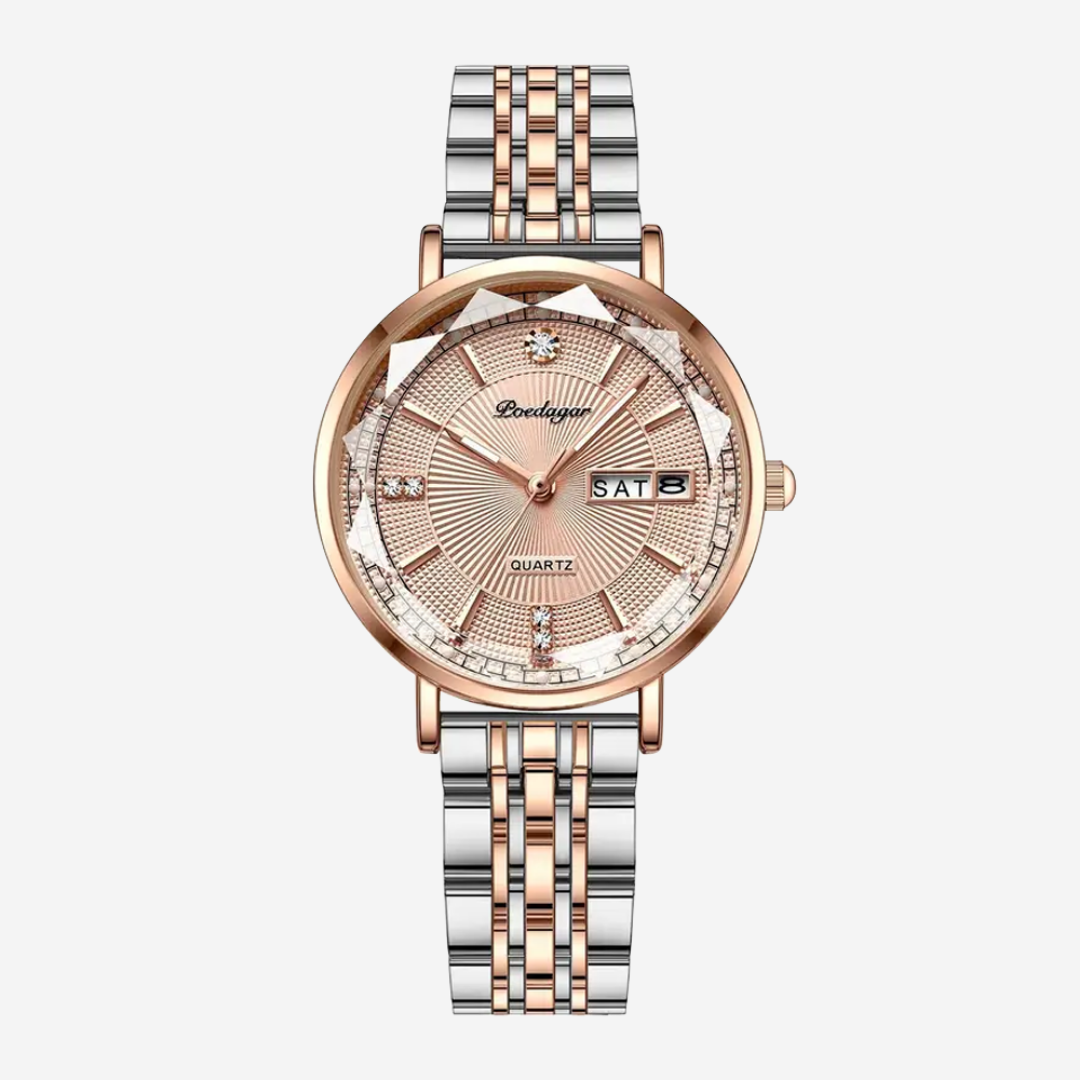 Elena | Two-Tone Crystal Accent Women’s Watch