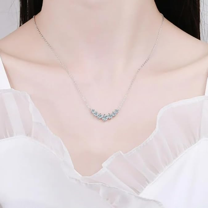 Shierra | Elegant Sparkling Stones | Silver Necklace