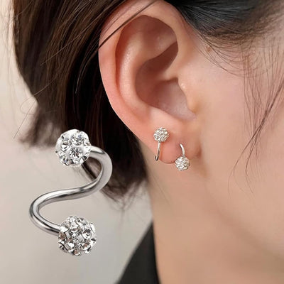 Jasmine | Twisted Sparkle Stones | Silver Earrings