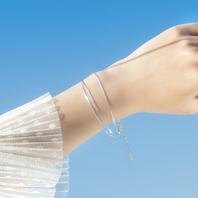 Regina | Multi-Strand Elegance | Silver Bracelet