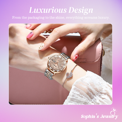 Elena | Two-Tone Crystal Accent Women’s Watch