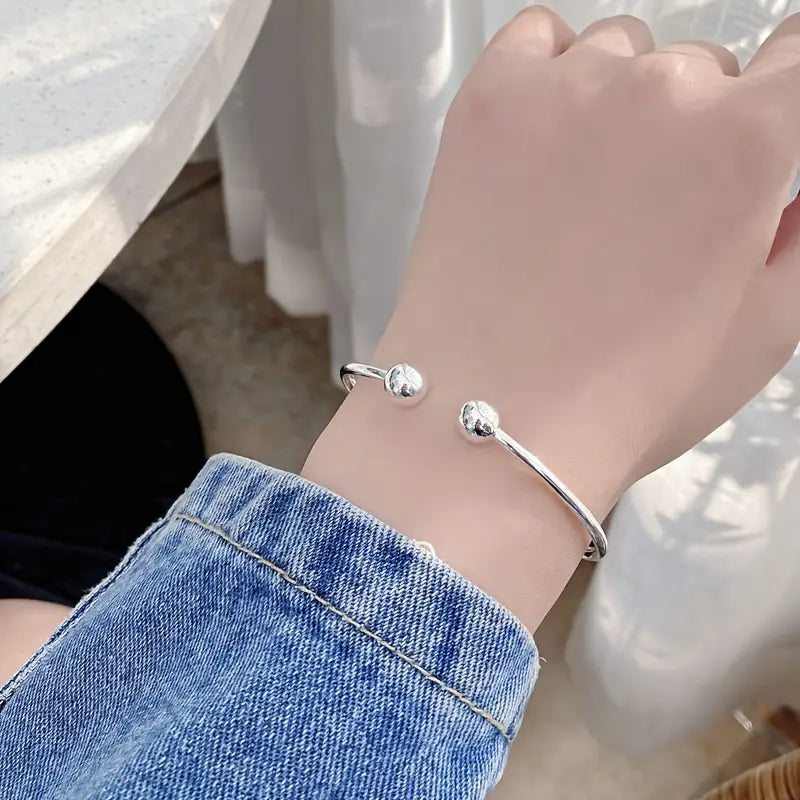 Noemi | Versatile Double Ball | Silver Bracelet