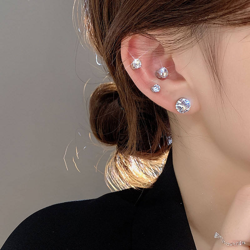 Rowena | Classic Crystal Stud | Silver Earrings