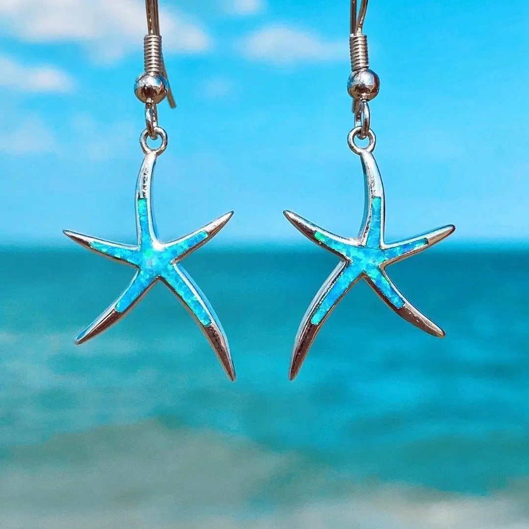 Abigail | Ocean Glow Starfish | Silver Earrings