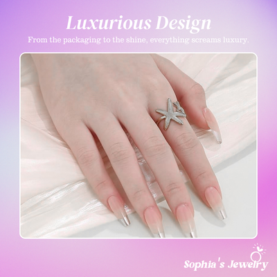 Madeline | Starfish Charm Intertwined | Silver Ring