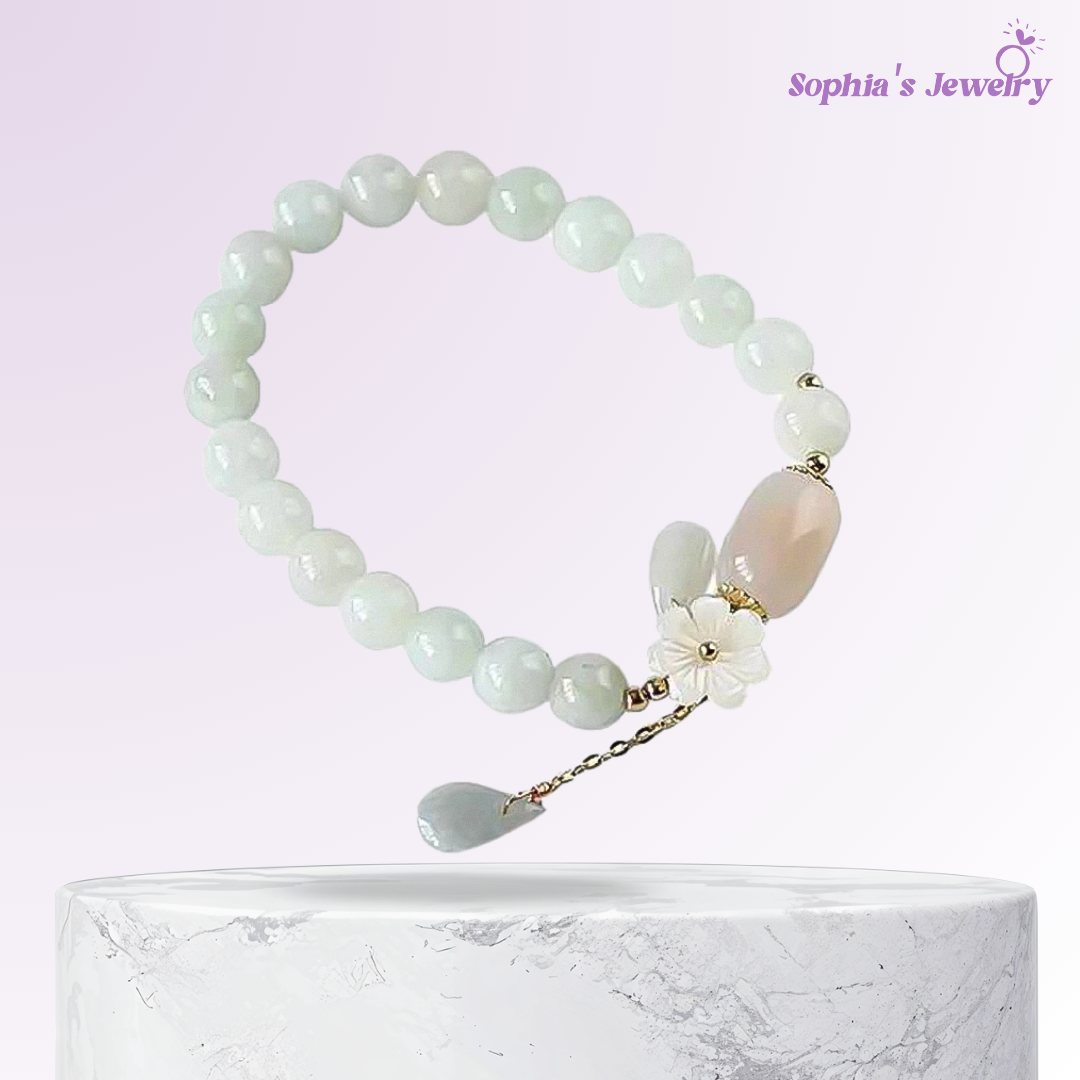 Shirley | Graceful Blooms Pearl | Silver Bracelet