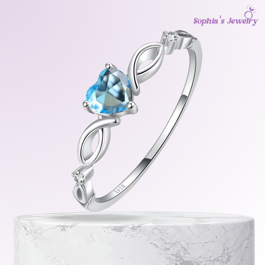 Amara | Sapphire Heartlight | Silver Ring