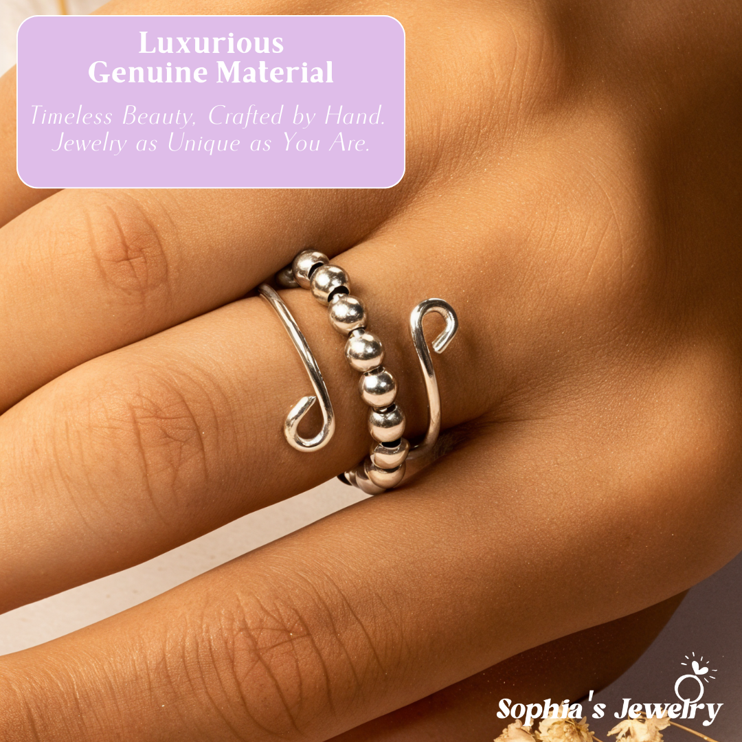 Nova | Unique Swirling with Circle Beaded | Silver Ring