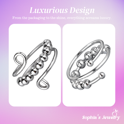 Nova | Unique Swirling with Circle Beaded | Silver Ring