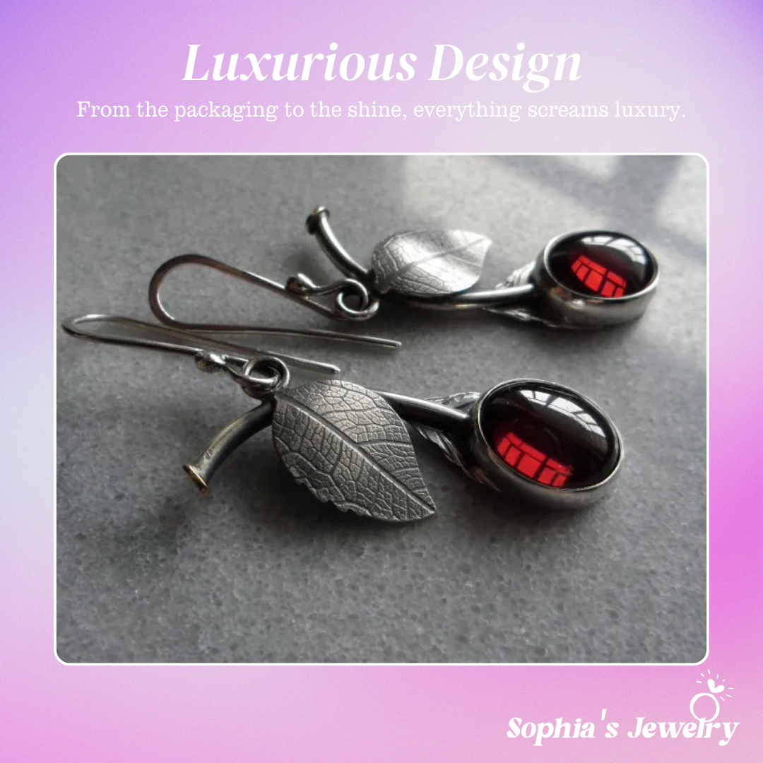 Francesca | Scarlet Boho Drops | Silver Earrings