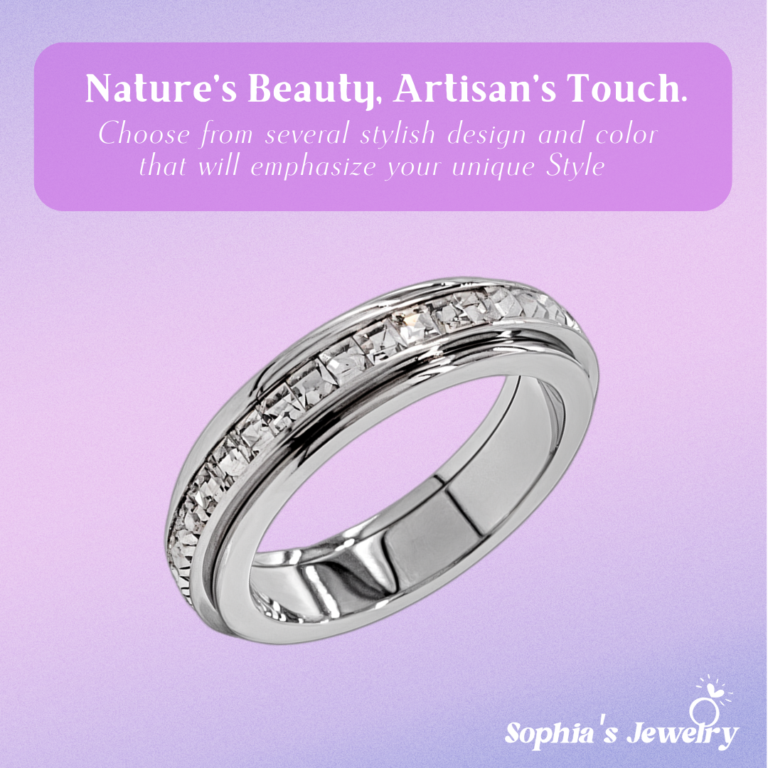 Celestia | Modern Sparkling Crystal Carousel | Silver Ring