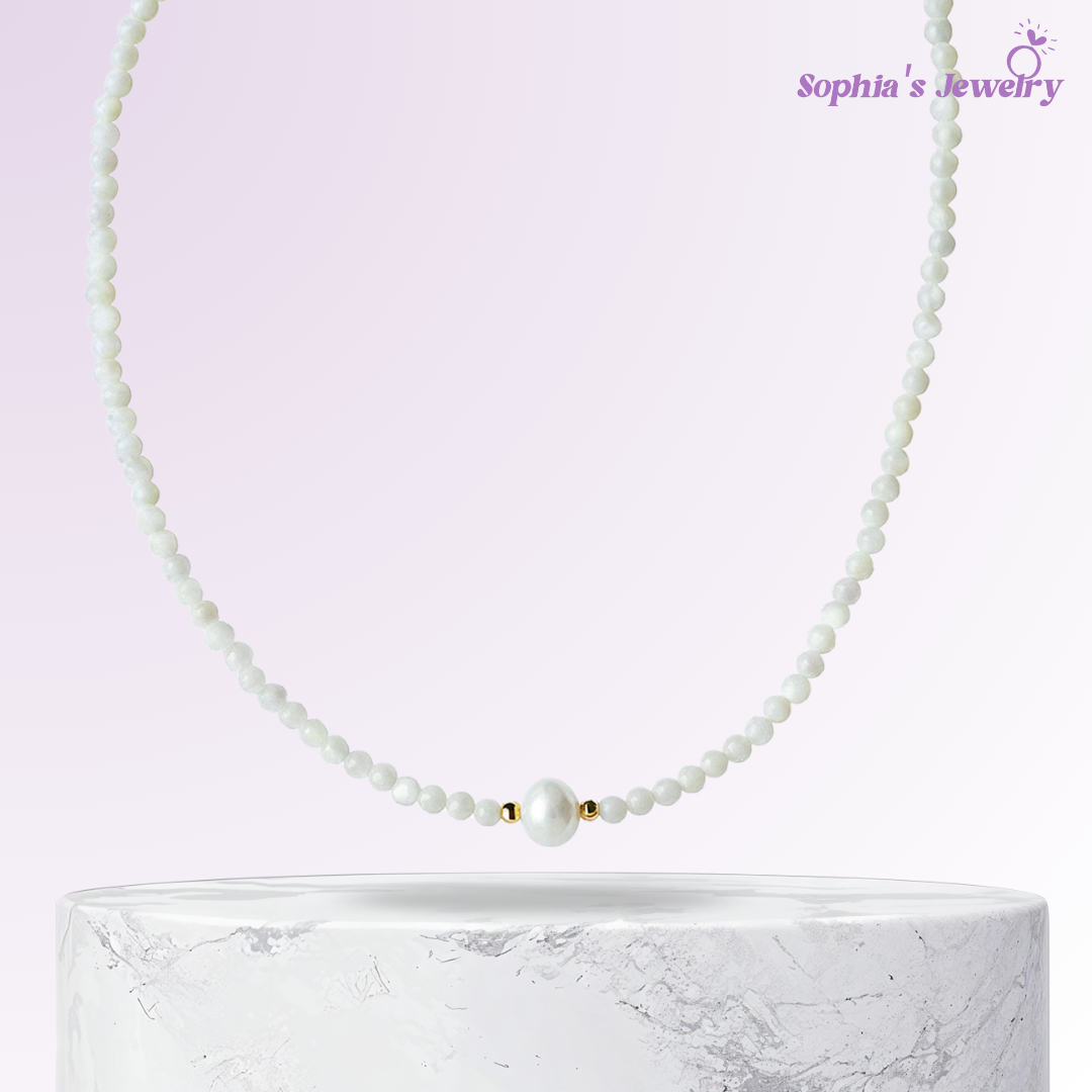 Seraphina | Classic Pearl Radiance | Silver Necklace
