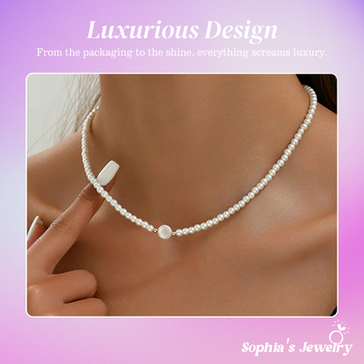 Seraphina | Classic Pearl Radiance | Silver Necklace