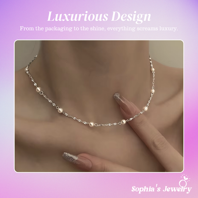 Celina | Pearl Glow | Silver Necklace