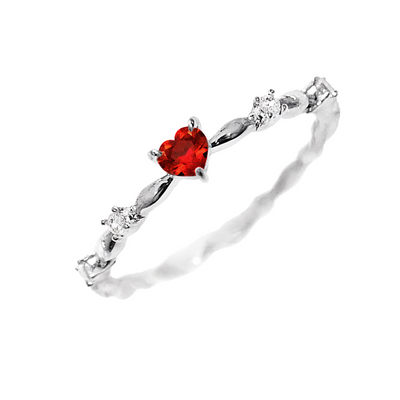 Fatima | Romantic Heart Gemstone | Silver Ring