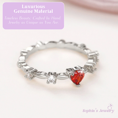 Fatima | Romantic Heart Gemstone | Silver Ring