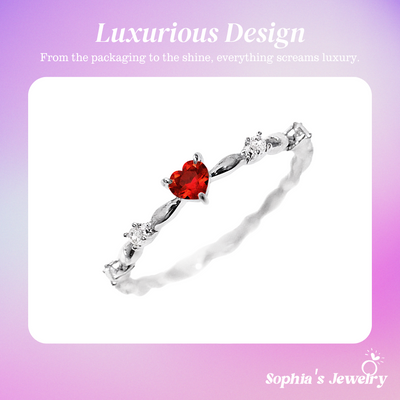 Fatima | Romantic Heart Gemstone | Silver Ring