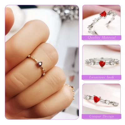 Fatima | Romantic Heart Gemstone | Silver Ring