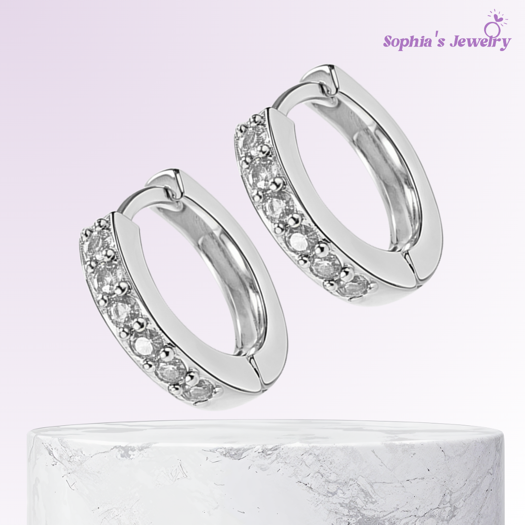 Esme | Hoop Vibrant Glow | Silver Earrings