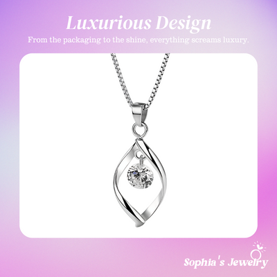 Elara | Teardrop Zirconia Stone| Silver Necklace