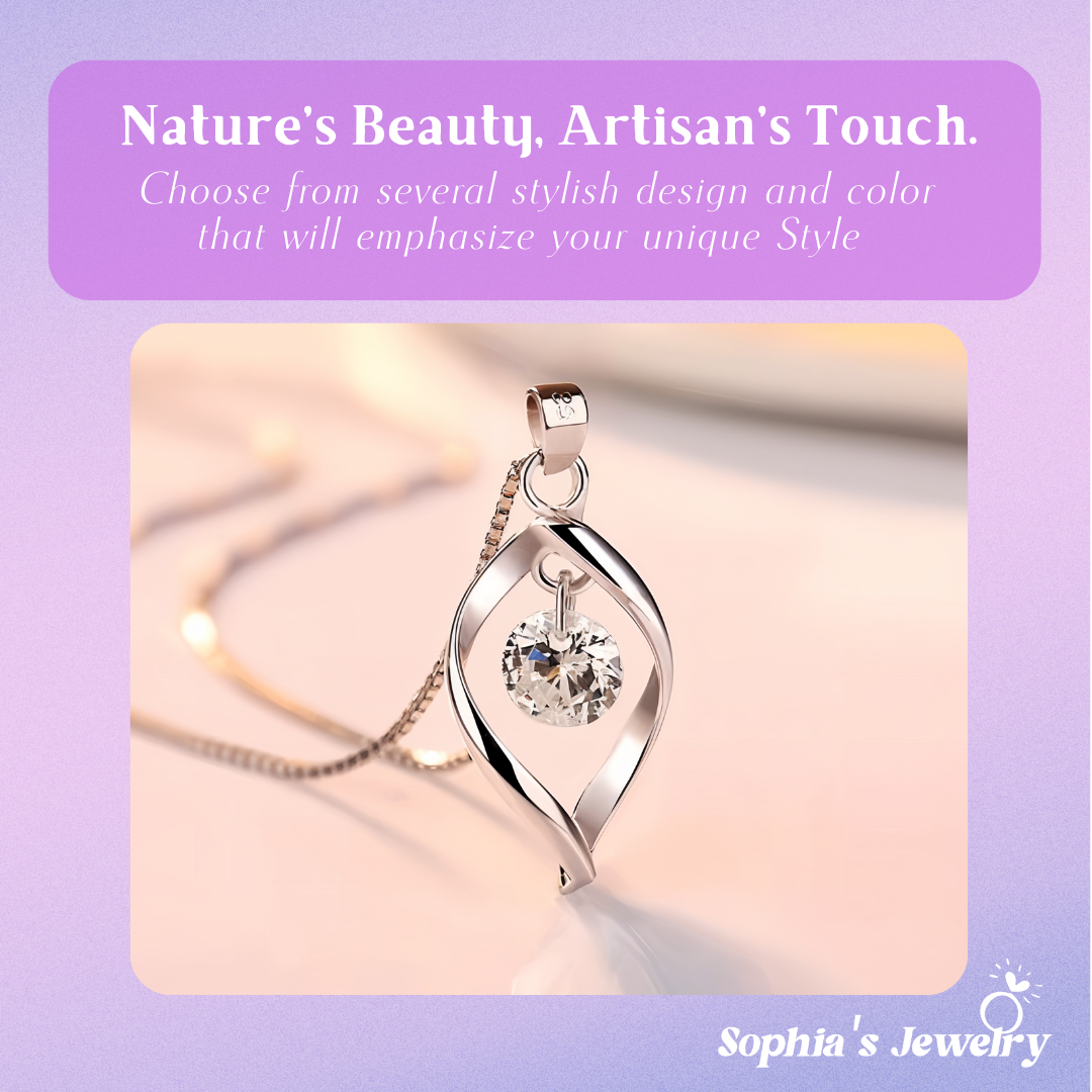 Elara | Teardrop Zirconia Stone| Silver Necklace