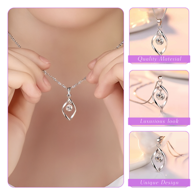Elara | Teardrop Zirconia Stone| Silver Necklace