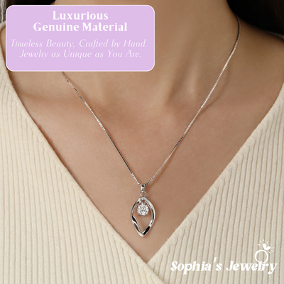 Elara | Teardrop Zirconia Stone| Silver Necklace