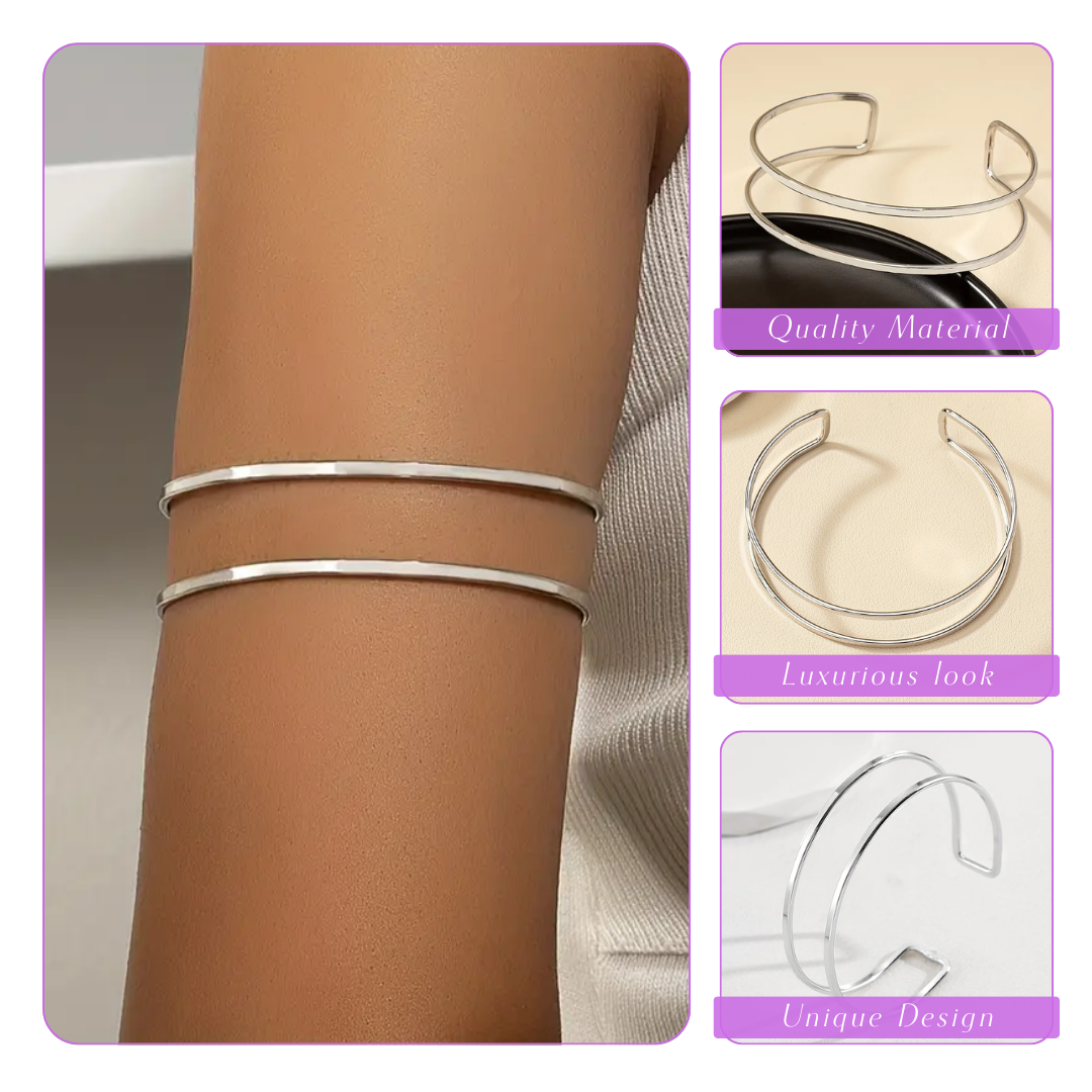 Josephine | Elegant Gleam | Silver Arm Cuff