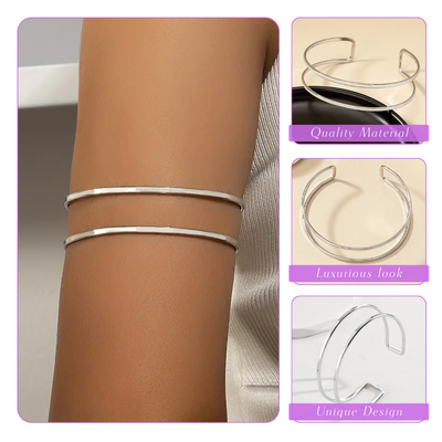 Josephine | Elegant Gleam | Silver Arm Cuff