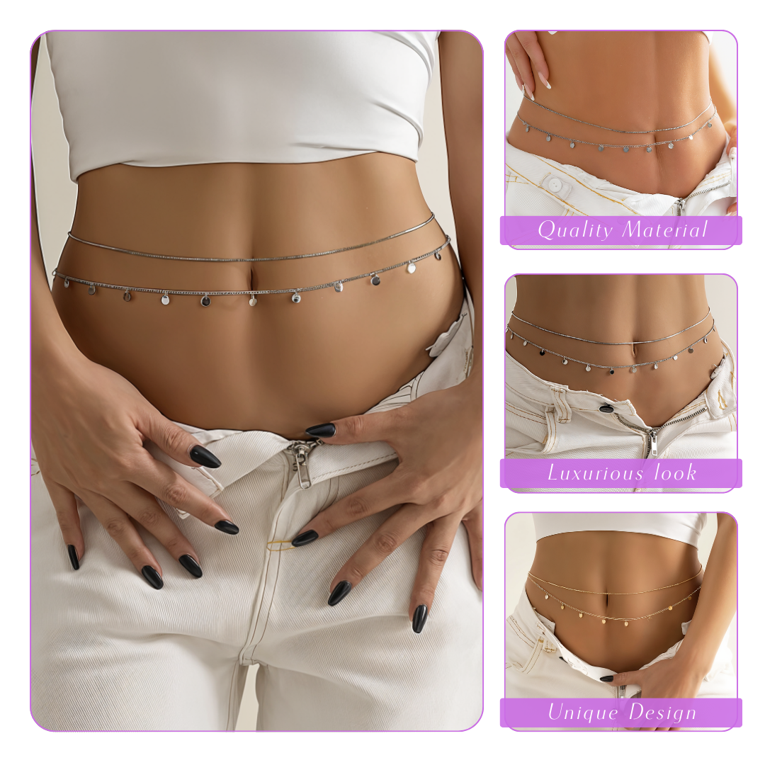 Natalie | Effortless Glam | Silver Body Chain