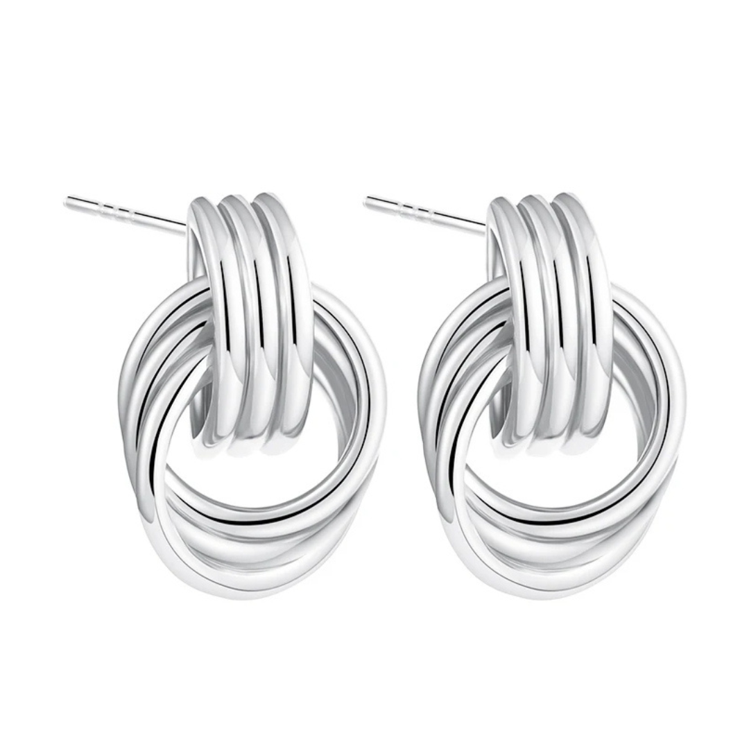 Rachel | Refined Charm Polished Knot | Silver Earrings