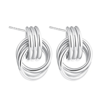 Rachel | Refined Charm Polished Knot | Silver Earrings