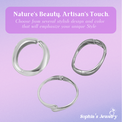 Carrine | Bold Sculpted Cuff with Stylish Statement | Silver Bracelet