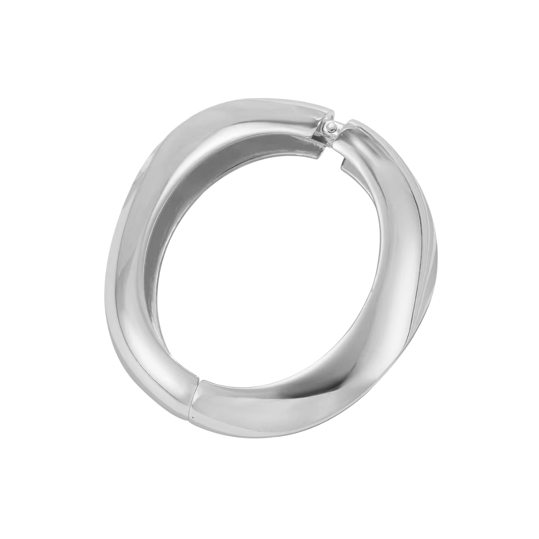 Carrine | Bold Sculpted Cuff with Stylish Statement | Silver Bracelet