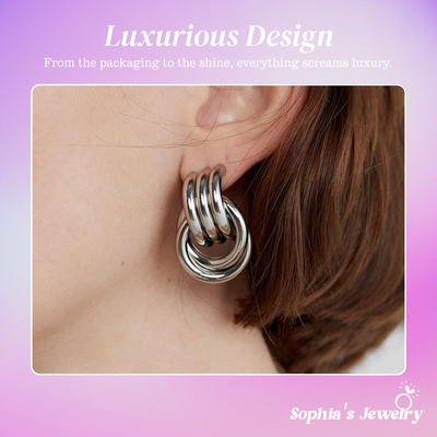 Arielle | Polished Knot | Silver Earrings
