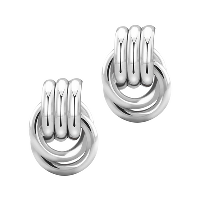 Arielle | Polished Knot | Silver Earrings