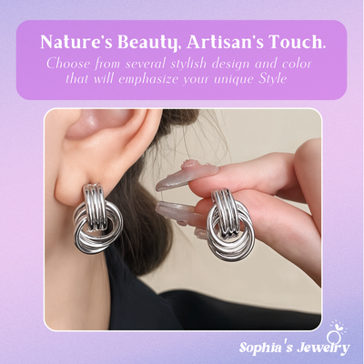 Arielle | Polished Knot | Silver Earrings