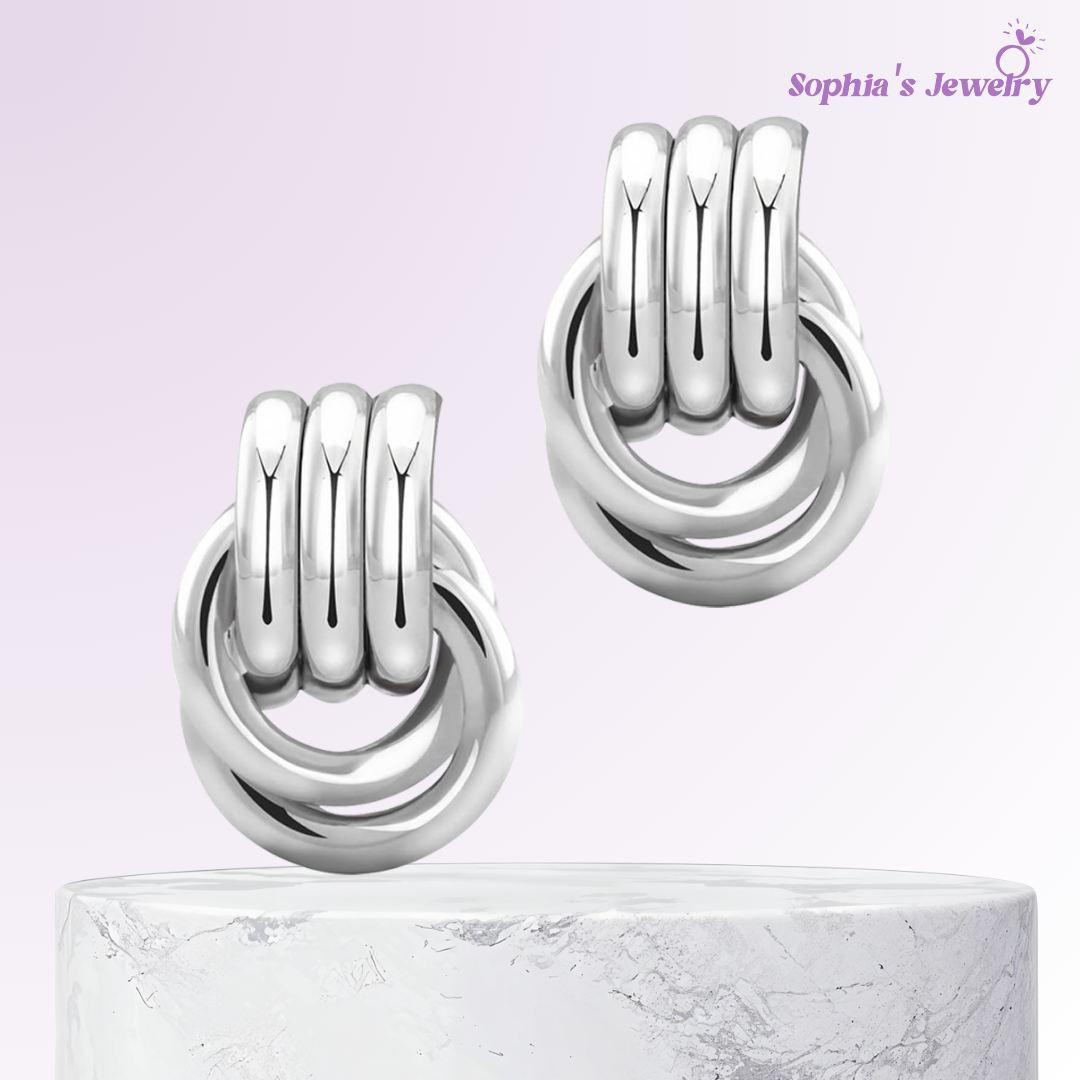 Arielle | Polished Knot | Silver Earrings
