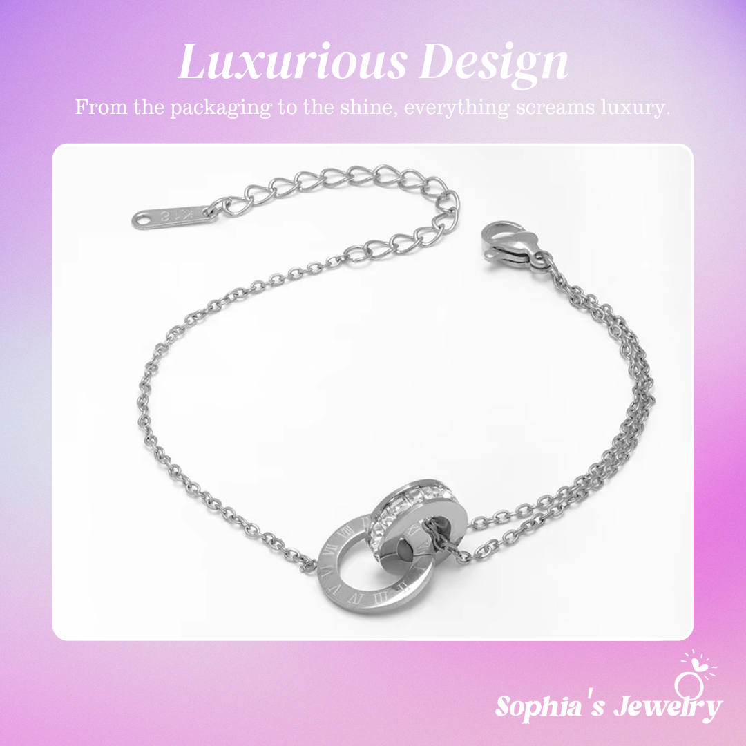 Emilia | Twin Circles | Silver Bracelet