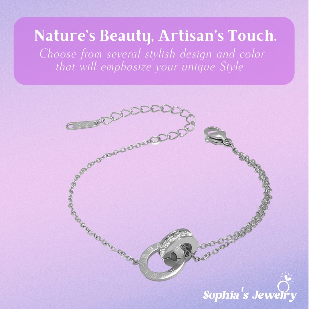 Emilia | Twin Circles | Silver Bracelet