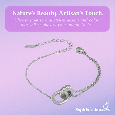 Emilia | Twin Circles | Silver Bracelet