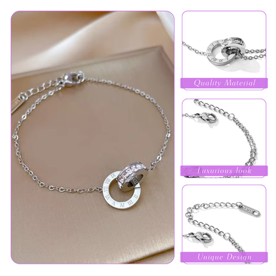 Emilia | Twin Circles | Silver Bracelet