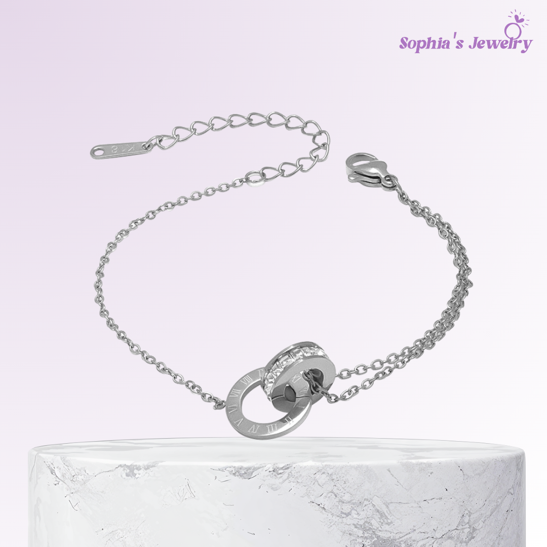 Emilia | Twin Circles | Silver Bracelet