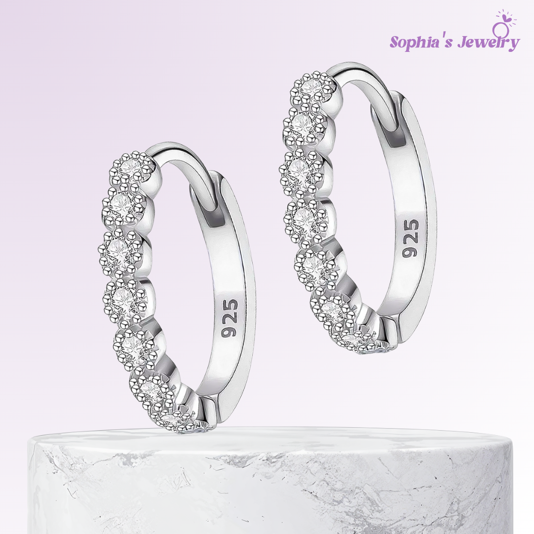 Liza | Sparkling Stone | Silver Earrings